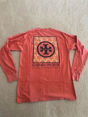 Gamma Phi Beta Tory Burch comfort colors Longsleeve tee